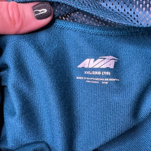 Avia Teal Short Sleeve Layered Athletic Top XXL 18 - Picture 9 of 11